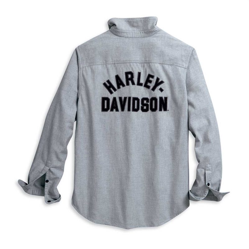 Harley-Davidson® Men's Double Layer Felt Logo Long Sleeve Shirt