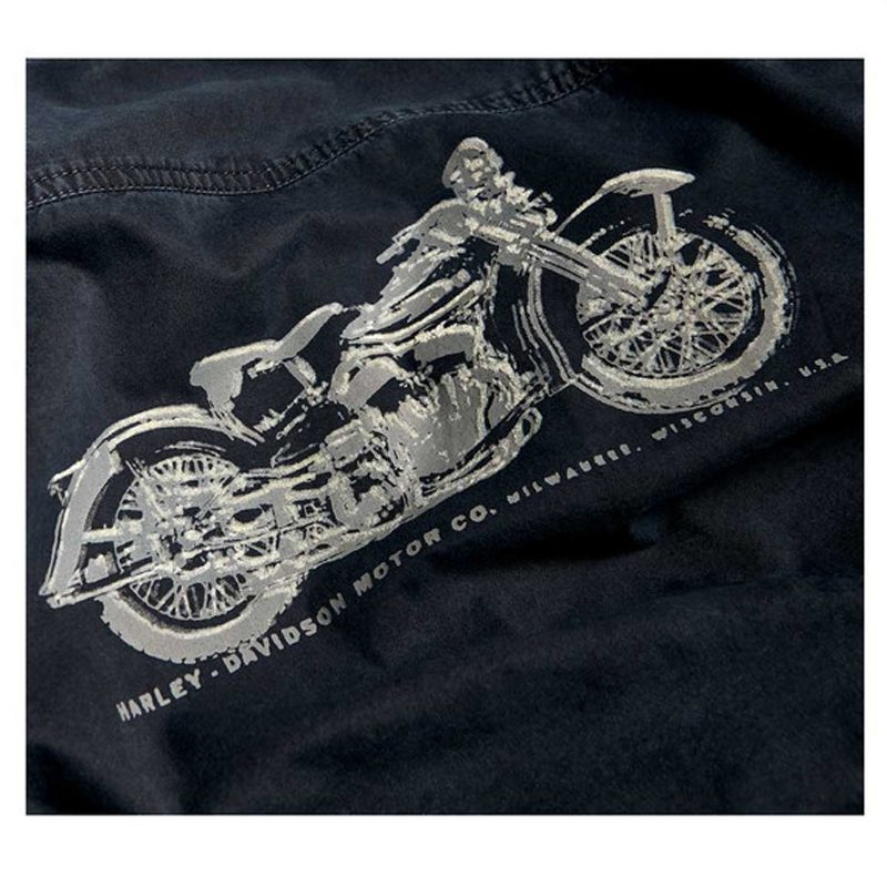 Harley-Davidson® Men's Motorcycle Slim Fit Long Sleeve Shirt, Black