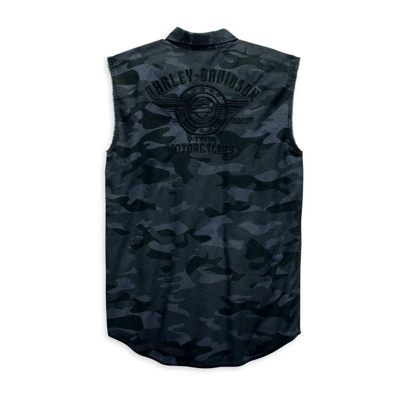 Harley-Davidson® Men's Camouflage Print Blowout Sleeveless Shirt