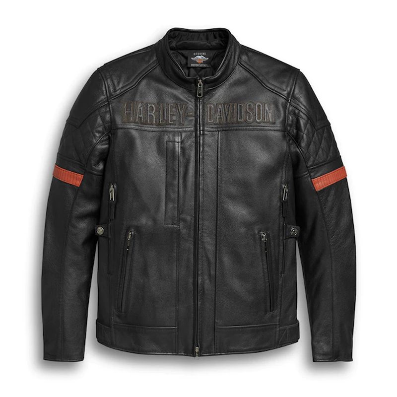Men's Vanocker Waterproof H-D™ Triple Vent System™ Leather Jacket ...