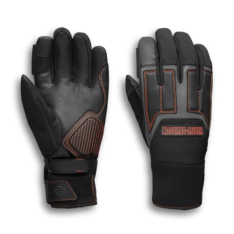 Harley-Davidson® Men's Vanocker Under Cuff Gauntlet Gloves - Black
