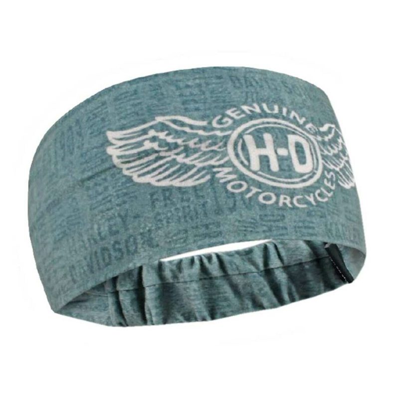 Harley-Davidson® Women's Winged In Fight Headband Scrunchie, Steel Blue
