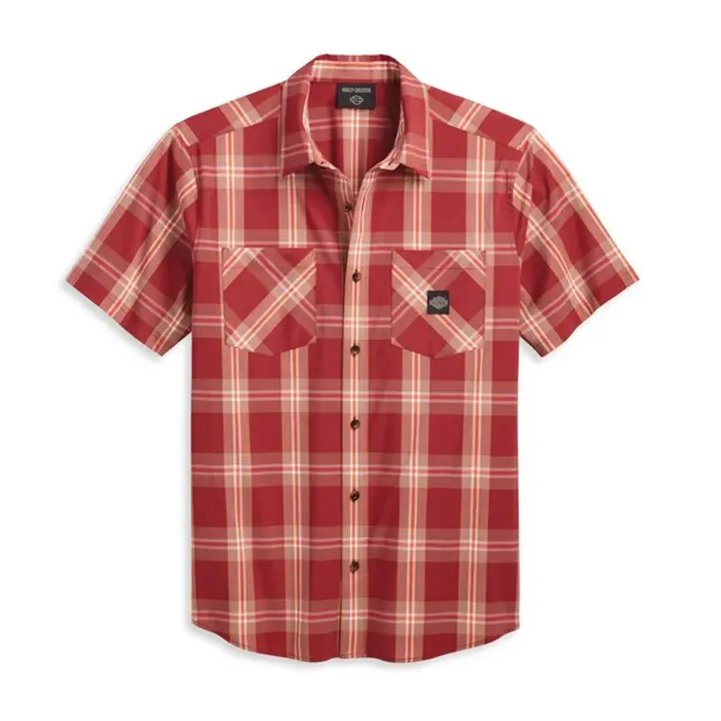 Men's Staple Poplin Shirt - Red Plaid.
