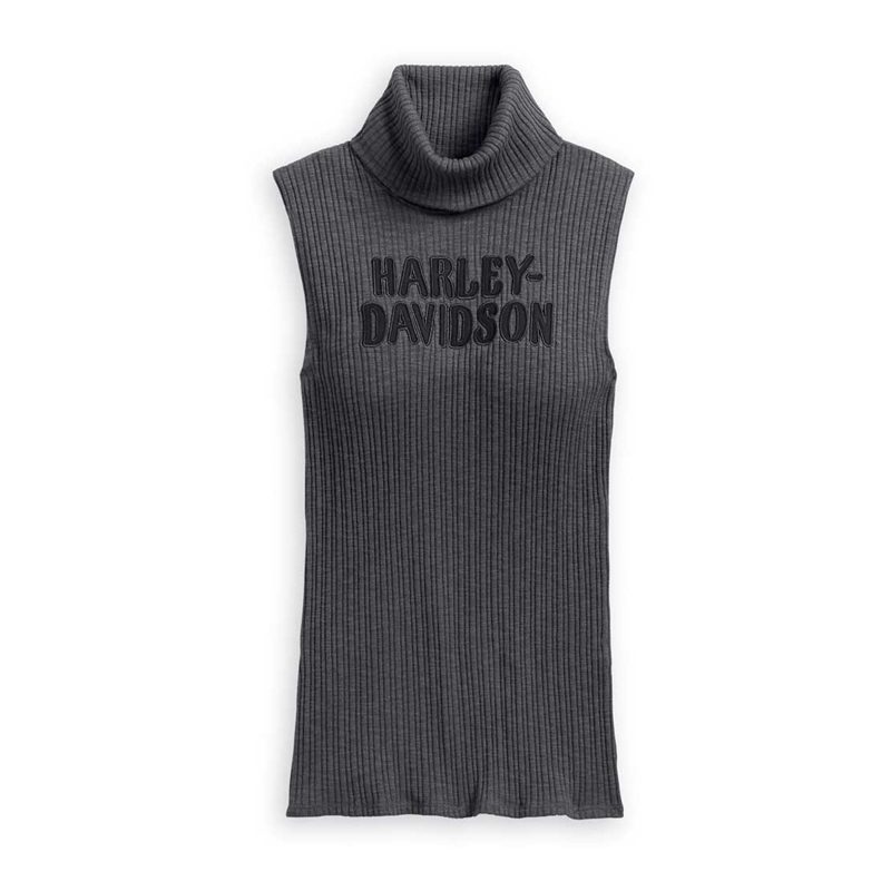 Harley-Davidson® Women's Sleeveless Rib-Knit Mockneck Tank