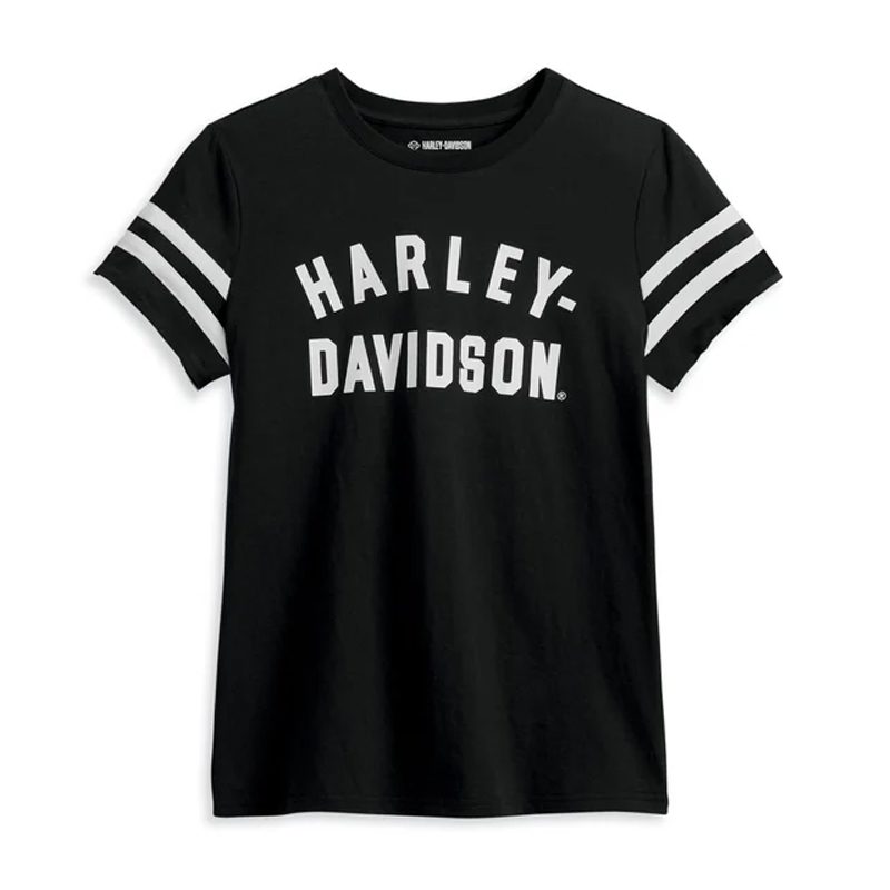 Harley Davidson Women's Forever Sleeve Striped Tee - Black Beauty