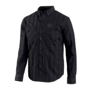 Men’s Jacquard Plaid Slim Fit Long Sleeve Shirt