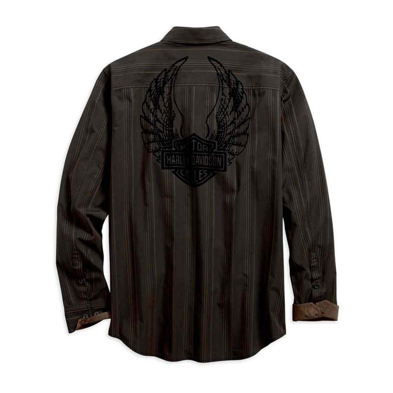 Harley-Davidson® Men's Corduroy Accent Striped Long Sleeve Shirt