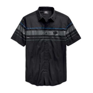 Harley-Davidson® Men's Stripe Logo Short Sleeve Woven Shirt