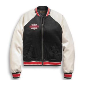 Women’s Embroidered Satin Bomber Jacket