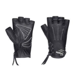 Women’s Distressed Perforated Fingerless Gloves