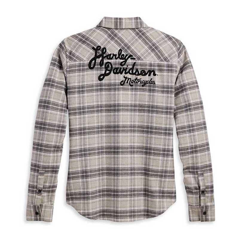 Harley Davidson Women's Retro Script Font Flannel Shirt
