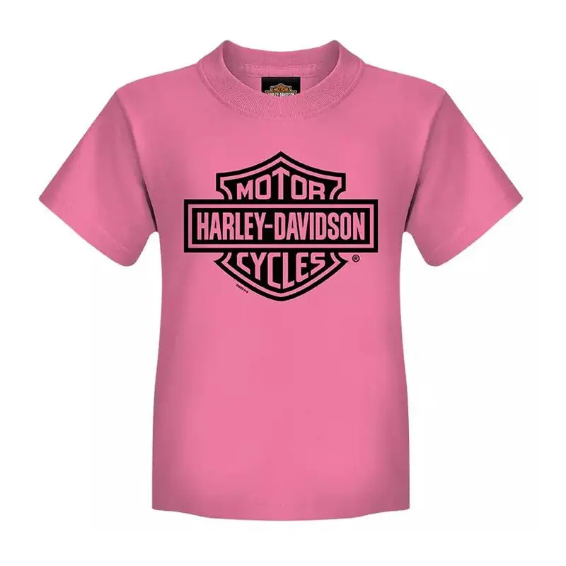Kids T-Shirt Bar & Shield 1 pink