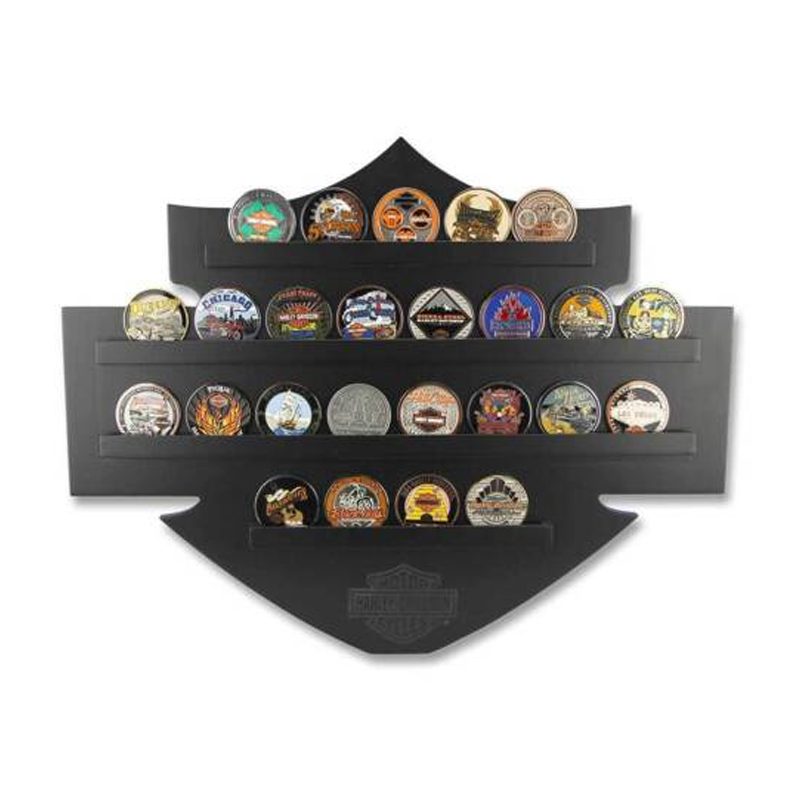 Harley-Davidson® Bar & Shield Wall Coin Display, Holds 25 Coins, Black 8005139