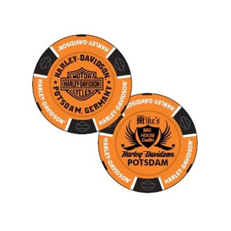Poker Chip Stamp Orange