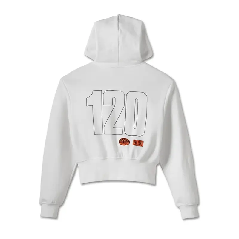 Women's 120th Anniversary Zip Front Hoodie White