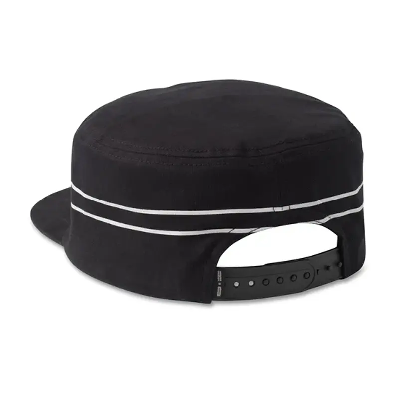 Men's Stacked Logo Pillbox Flat Top Hat Black