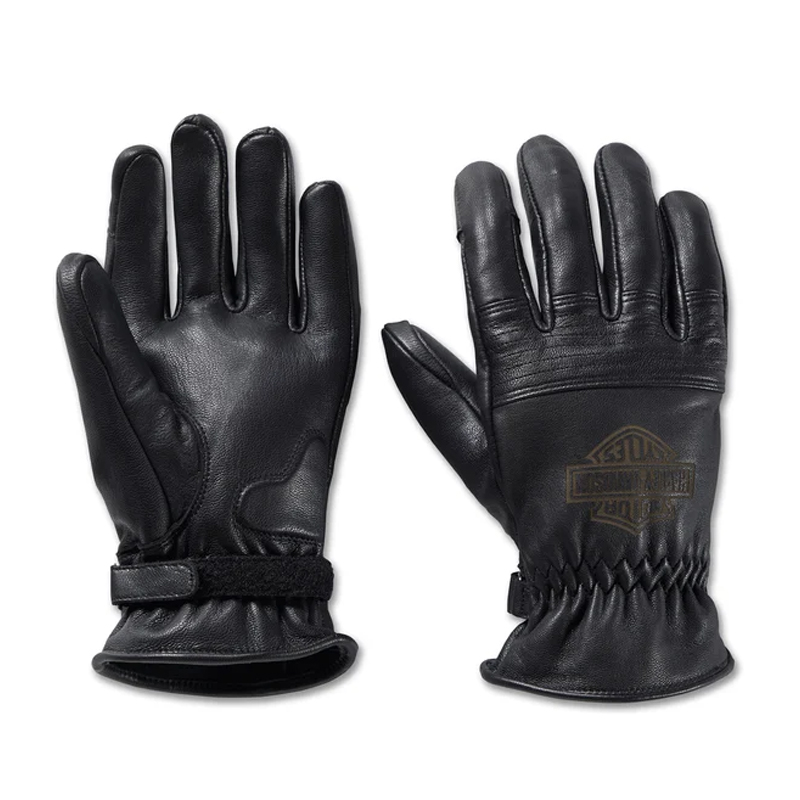 Men's Helm Leather Work Gloves Black
