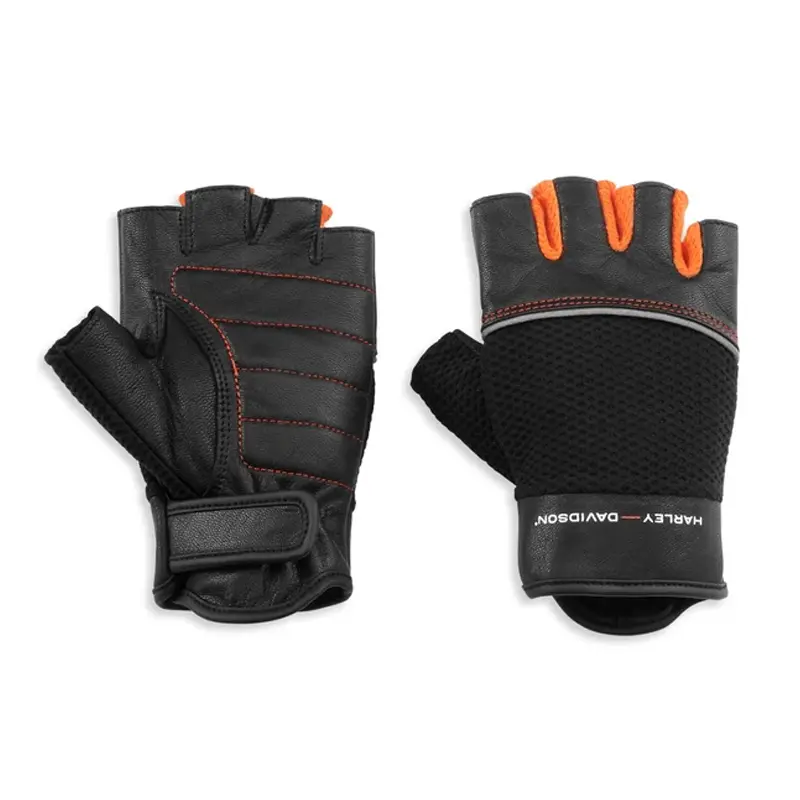 Women's H-D New Horizon Mesh & Leather Fingerless Gloves