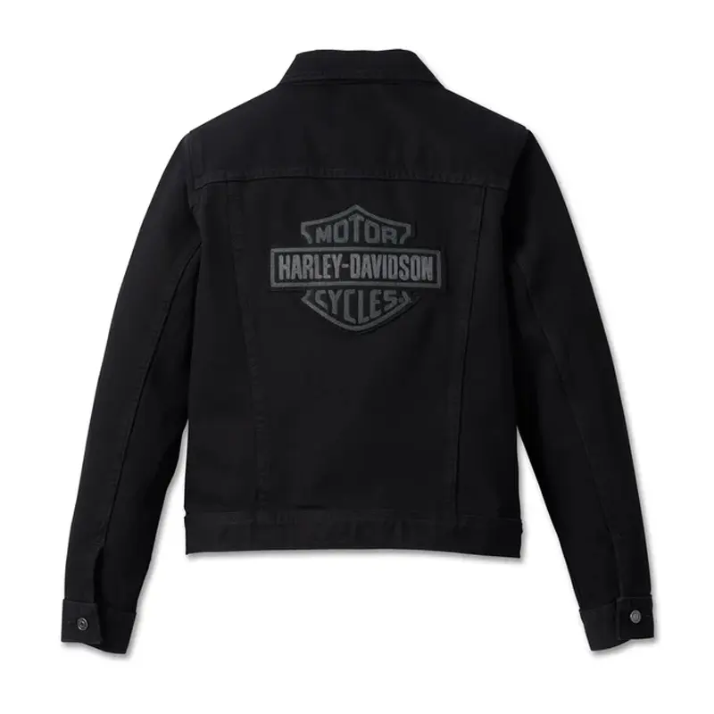 Women's Essential Bar & Shield Denim Jacket Black Denim