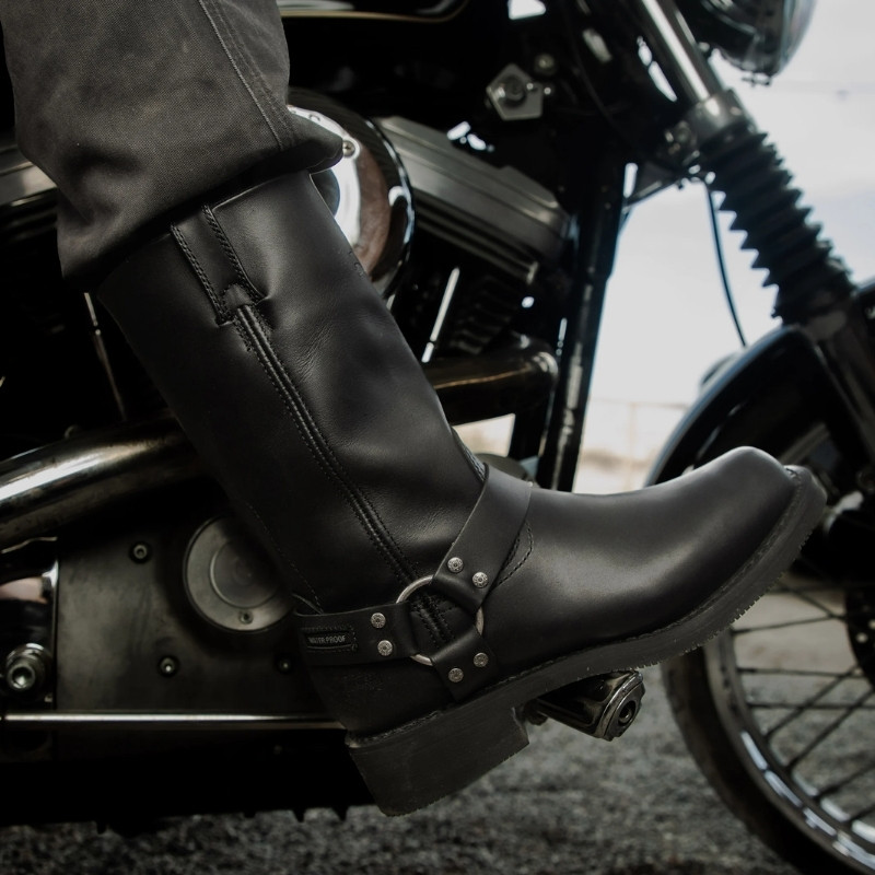 Men's Hustin 11-Inch Waterproof Harness Motorcycle Boots
